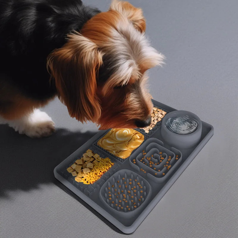 BPA-free silicone dog lick mat with suction for stress relief and slow feeding - slow feeder, anxiety relief, dishwasher-safe