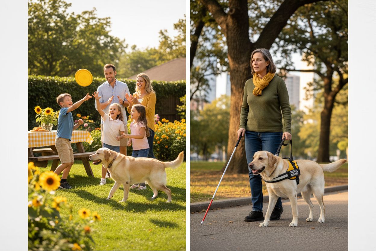 Labrador Retriever family working