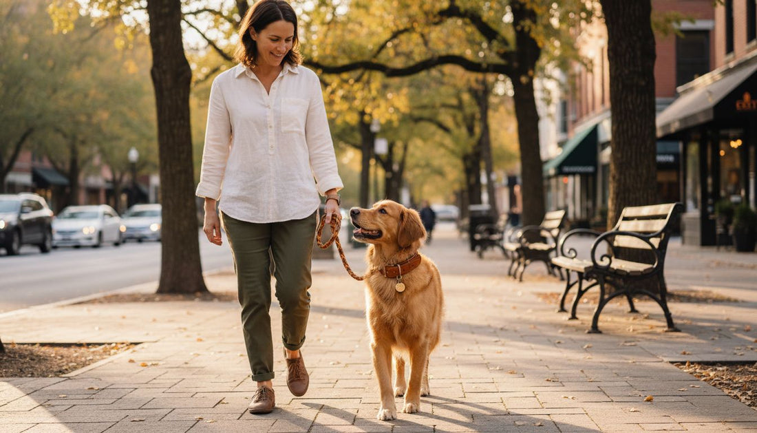 confident dog walk