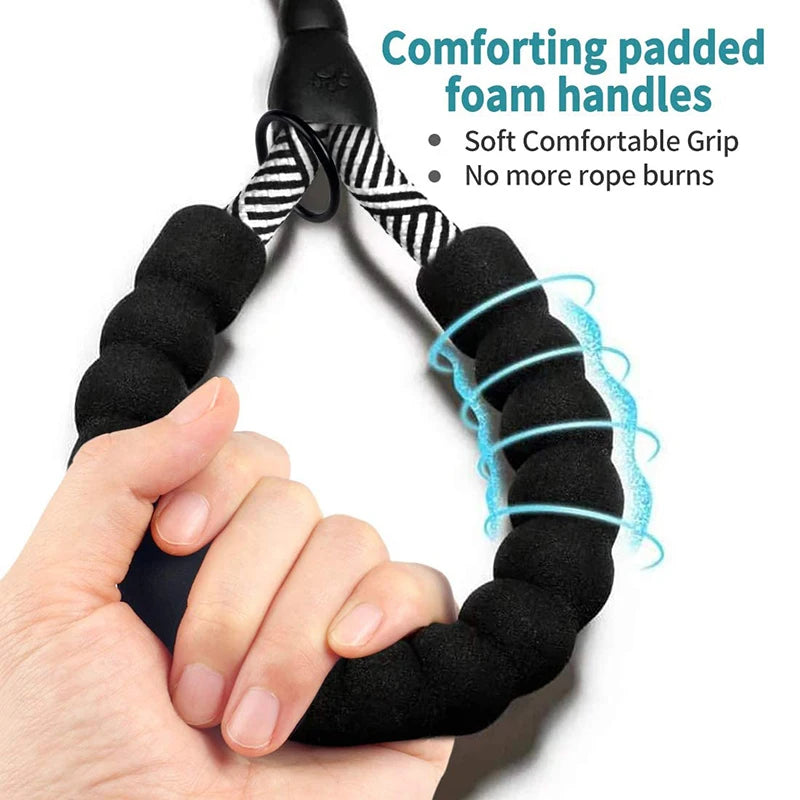 3m (10ft) Heavy Duty Dog Leash – Reflective Rope with Padded Handle for Medium & Large Dogs