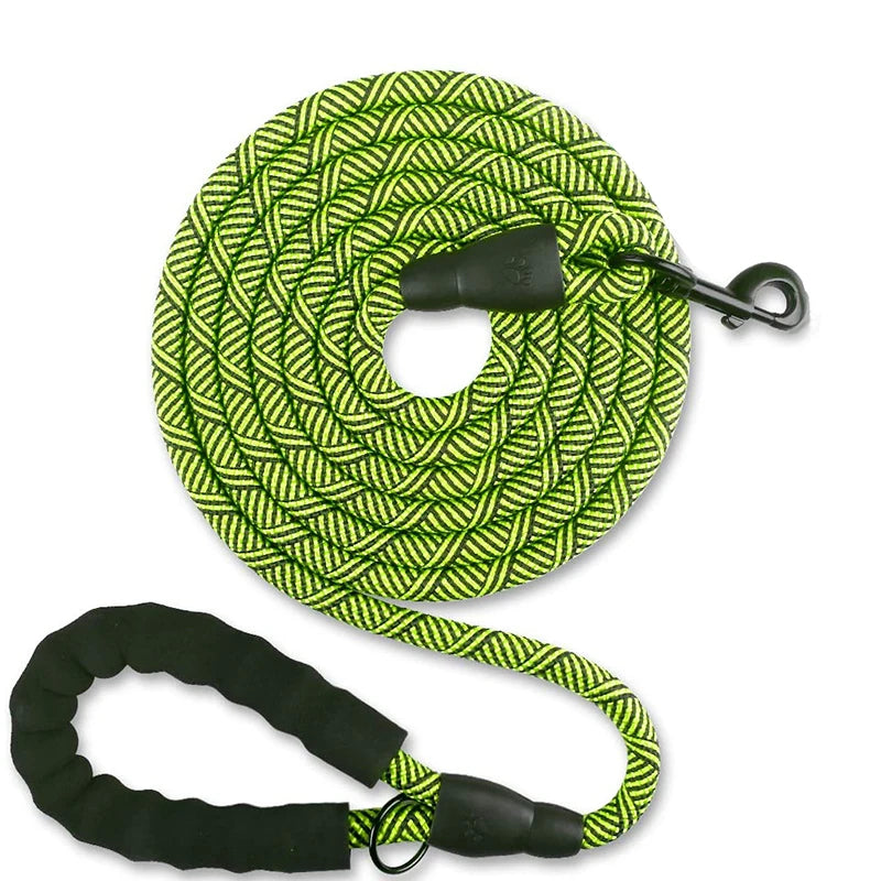 3m (10ft) Heavy Duty Dog Leash – Reflective Rope with Padded Handle for Medium & Large Dogs