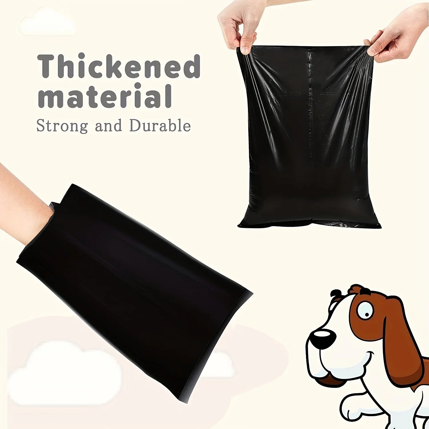 Compostable dog poop bag roll made from plant-based materials