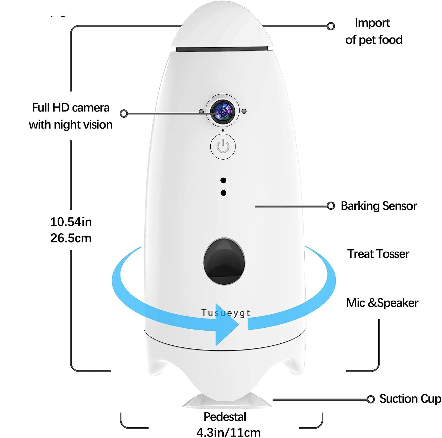 Pet Camera with Treat Dispenser – 1080P, 180° View, 2-Way Audio, App Controlled