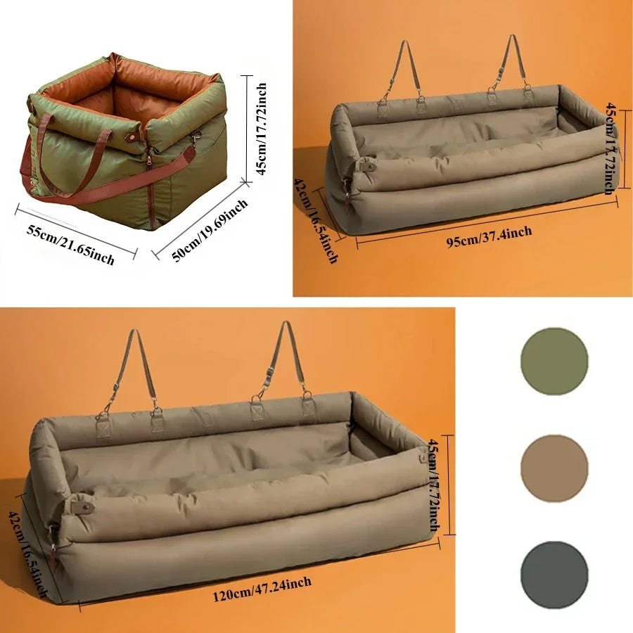 Luxury Faux Leather Dog Car Seat - The VIP Ride for Dogs