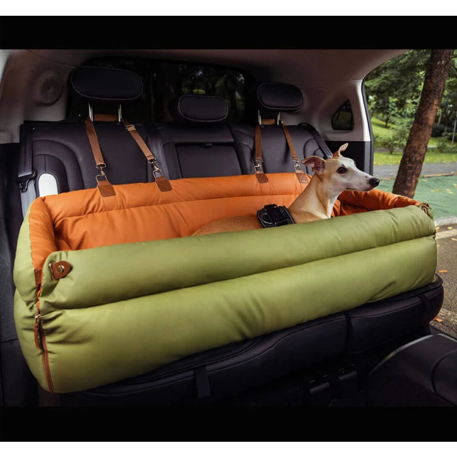 Luxury Faux Leather Dog Car Seat - The VIP Ride for Dogs