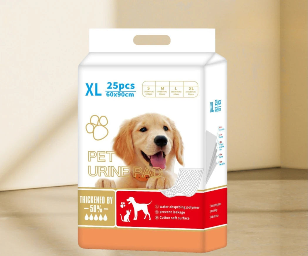 Multi-layer disposable dog training pads with absorbent core and leak-proof backing