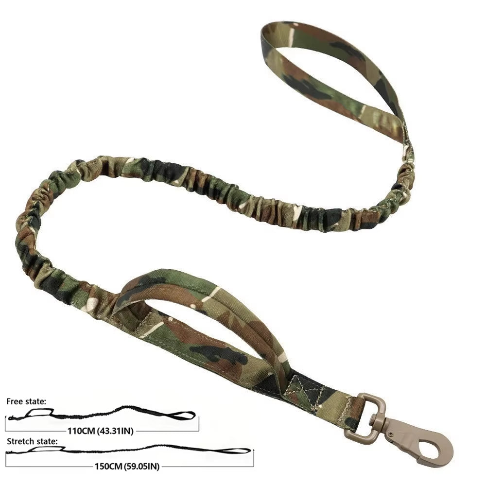 Big Dog Harness Tactical Camouflage Dog Vest Breathable Easy Handle Tactics Dog Collar Medium Strong Nylon Elastic Pet Dog Leash