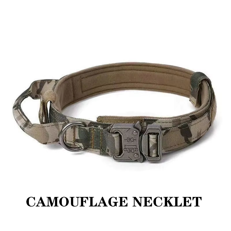 Big Dog Harness Tactical Camouflage Dog Vest Breathable Easy Handle Tactics Dog Collar Medium Strong Nylon Elastic Pet Dog Leash